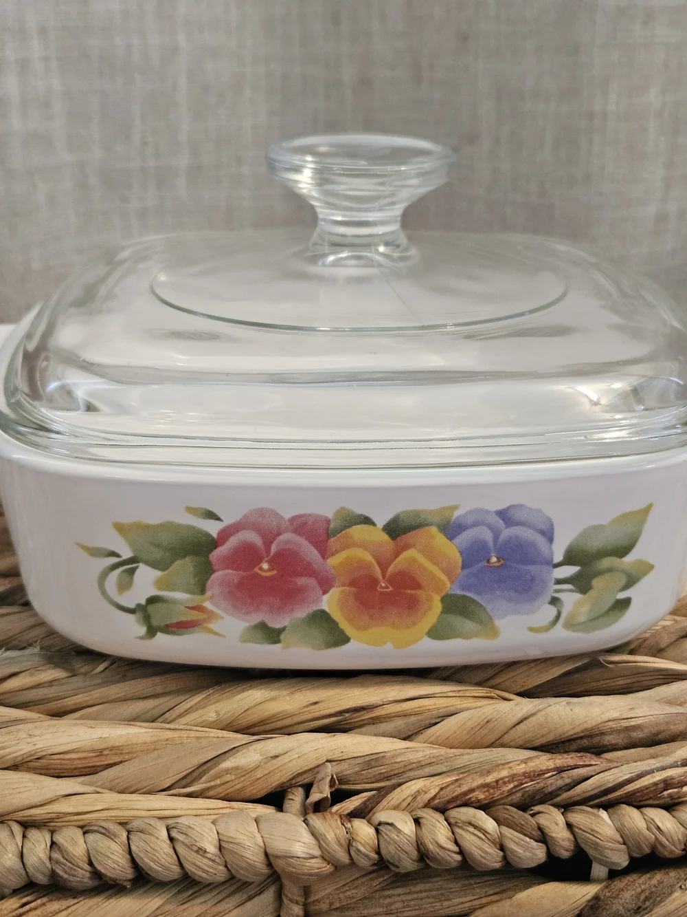 Vintage Corningware Summer Blush Casserole Dish With Lid